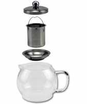 Glazen koffiepot theekan theepot met filter 1 2 liter