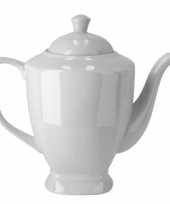 Koffiepot theepot wit porselein 20 cm